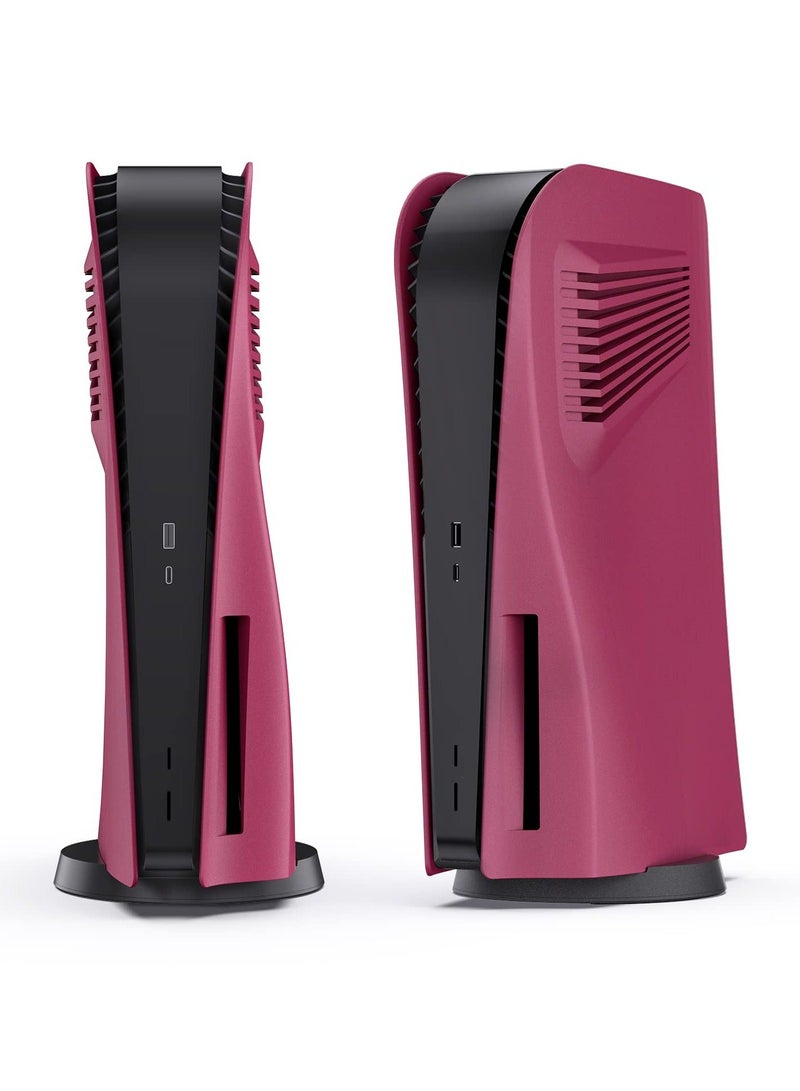 Y&D غلاف بديل لإصدار قرص PS5، غطاء حماية مضاد للخدش والغبار مع فتحات تبريد لإصدار Playstation 5 باللون الأحمر - Image 1