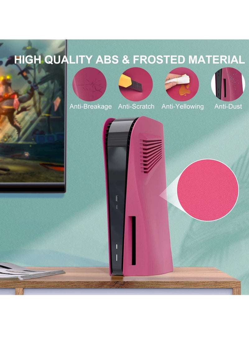 Y&D غلاف بديل لإصدار قرص PS5، غطاء حماية مضاد للخدش والغبار مع فتحات تبريد لإصدار Playstation 5 باللون الأحمر - Image 4