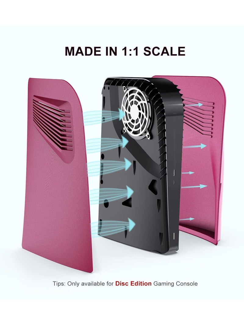 Y&D غلاف بديل لإصدار قرص PS5، غطاء حماية مضاد للخدش والغبار مع فتحات تبريد لإصدار Playstation 5 باللون الأحمر - Image 5