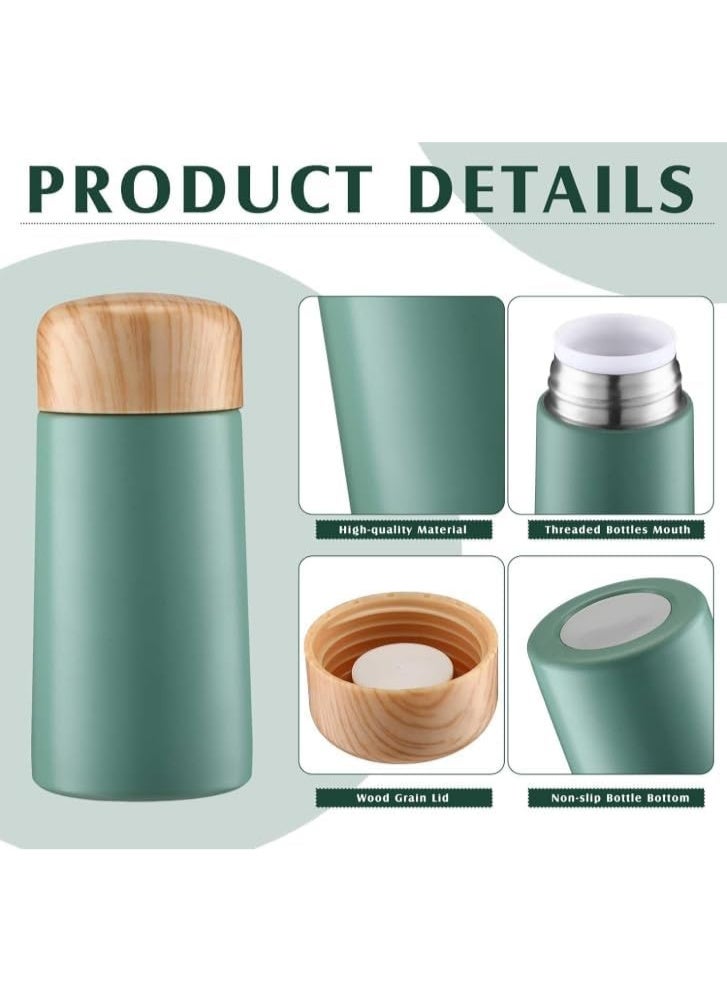 ترمس حراري صغير للقهوة والحليب والشاي، ترمس حراري صغير للمشروبات الساخنة والباردة، زجاجة مياه صغيرة من الفولاذ المقاوم للصدأ 304، قارورة مفرغة من الهواء للعمل، سعة 150 مل، لون (ازرق) - Image 3