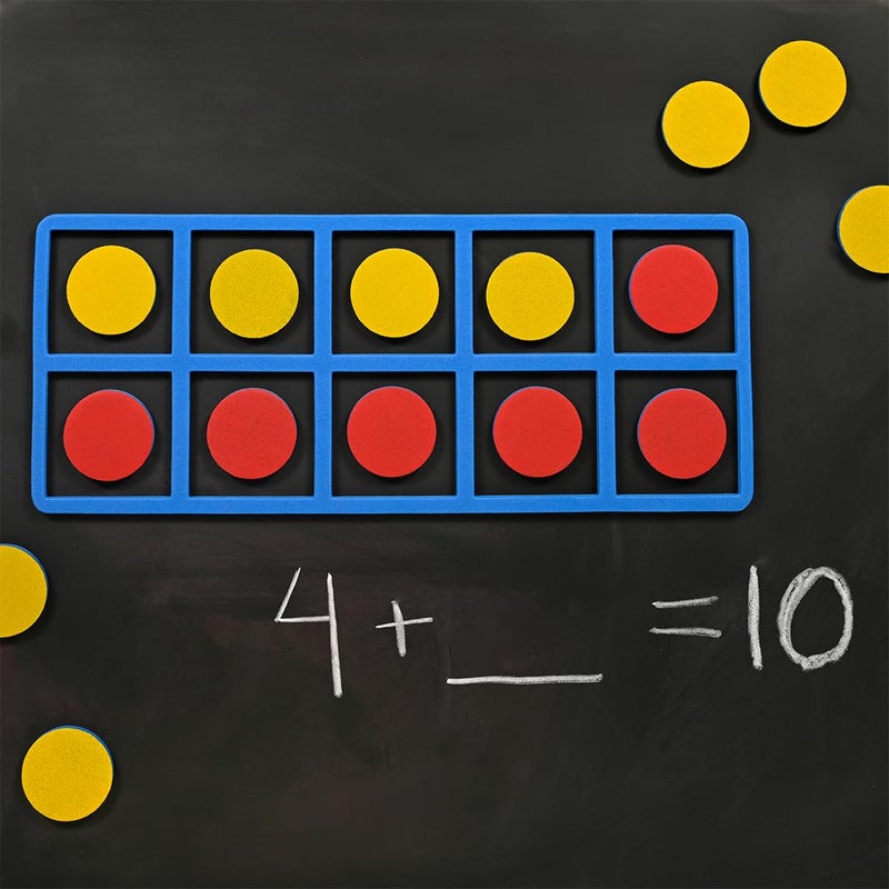 LEARNING ADVANTAGE Giant Magnetic Foam Ten Frames | Early Math Manipulative | 2 Frames with 20 Disks | Teach Number Concepts, Addition and Subtraction - Image 4