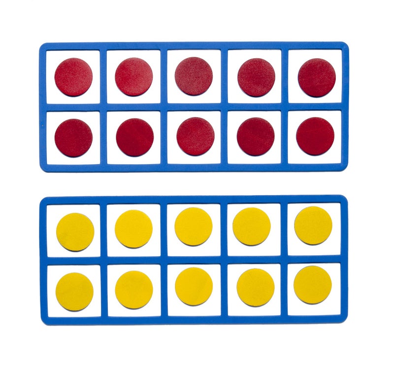 LEARNING ADVANTAGE Giant Magnetic Foam Ten Frames | Early Math Manipulative | 2 Frames with 20 Disks | Teach Number Concepts, Addition and Subtraction - Image 1