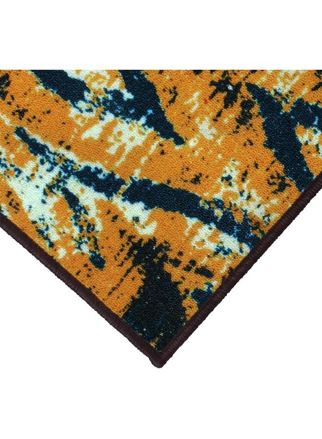 Story@Home Story@Home Carpet For Living Room Anti-Slip Washable Rugs For Living Room, Boho Rug, Abstract Print (Blue And Yellow, 60 X 150 Cm) - Image 4