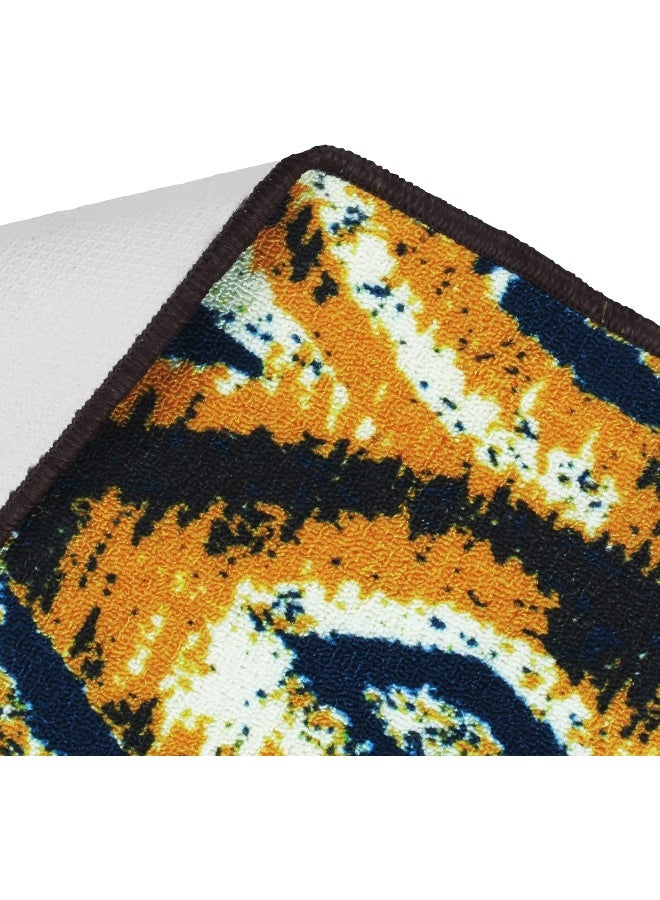 Story@Home Story@Home Carpet For Living Room Anti-Slip Washable Rugs For Living Room, Boho Rug, Abstract Print (Blue And Yellow, 60 X 150 Cm) - Image 5