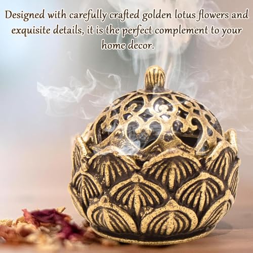 Zbdroxygen 3Pcs Brass Diffuser for Home, Brass Lotus Incense Burner Holder, Home Temple Decor, Meditation Accessories,Assistance for Leisure and Relaxation - Image 5