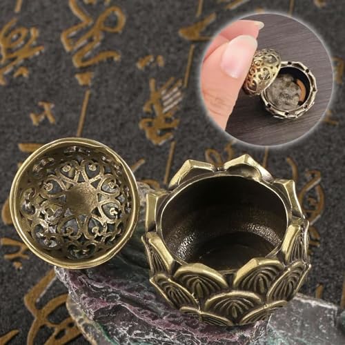 Zbdroxygen 3Pcs Brass Diffuser for Home, Brass Lotus Incense Burner Holder, Home Temple Decor, Meditation Accessories,Assistance for Leisure and Relaxation - Image 3