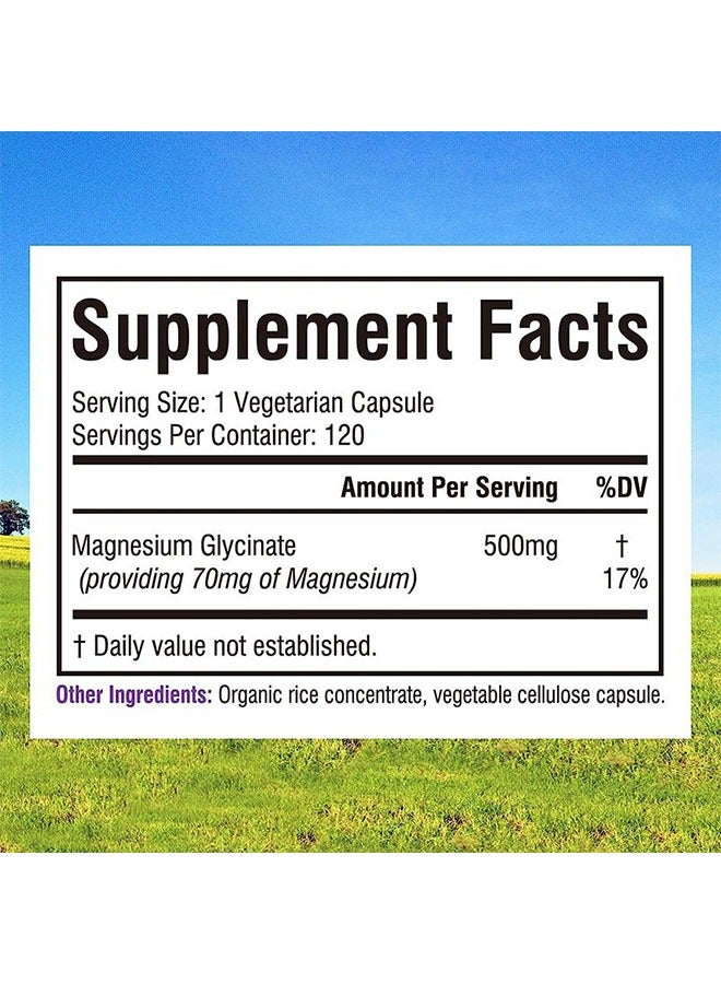Magnesium Glycinate High Absorption Magnesium Glycinate Capsules 120 Capsules, Vegetable Cellulose Capsule, Supports Bone, Muscle, Nerve and Heart Health, Pure and Natural Dietary Supplement  - Image 5