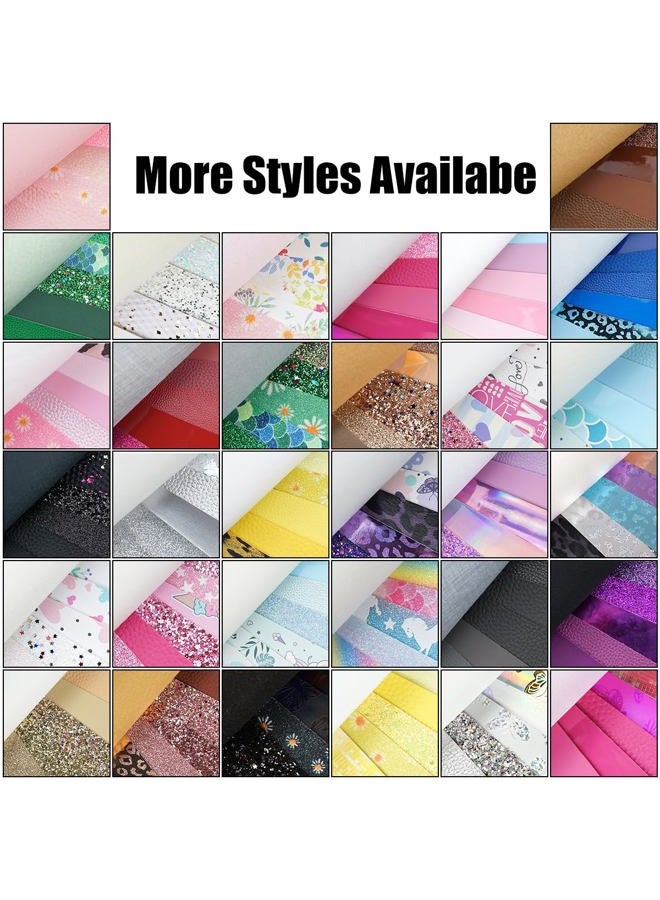 Litchi 6 Pieces/Set 8x12 Inch (21cm x 30cm) A4 Bundle Leather Sheets Mixed Red Series Sparkle Fine Chunky Glitter Patent Metallic Faux Leather Fabric for Bow Earring Making DIY Craft - Image 5