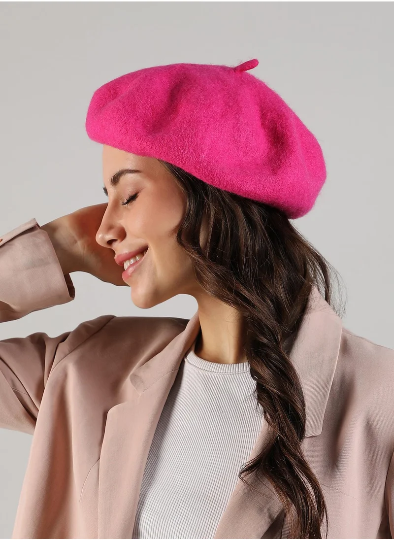 صوص هاوت Haute Sauce Women's Solid Beret Hat For Outdoor Everyday Wear | One-Size | Pink Colour | Solid Pattern | UV Protection | Lightweight | Packable | Casual Headwear For Women & Girls