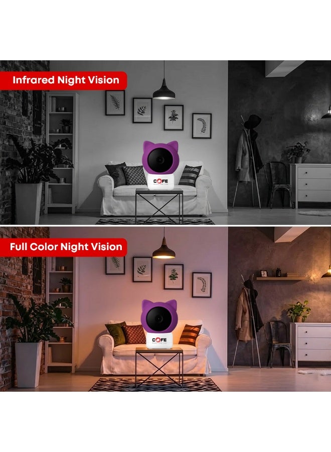 COFE Baby Camera, 3MP 2K CCTV Camera for Home, Indoor Camera, WiFi Camera, Supports Cry Detection, Baby Motion, Feeding Alarms, Night Vision, Two-way Talk, Customizable & Multiple Lullabies to play - Image 4