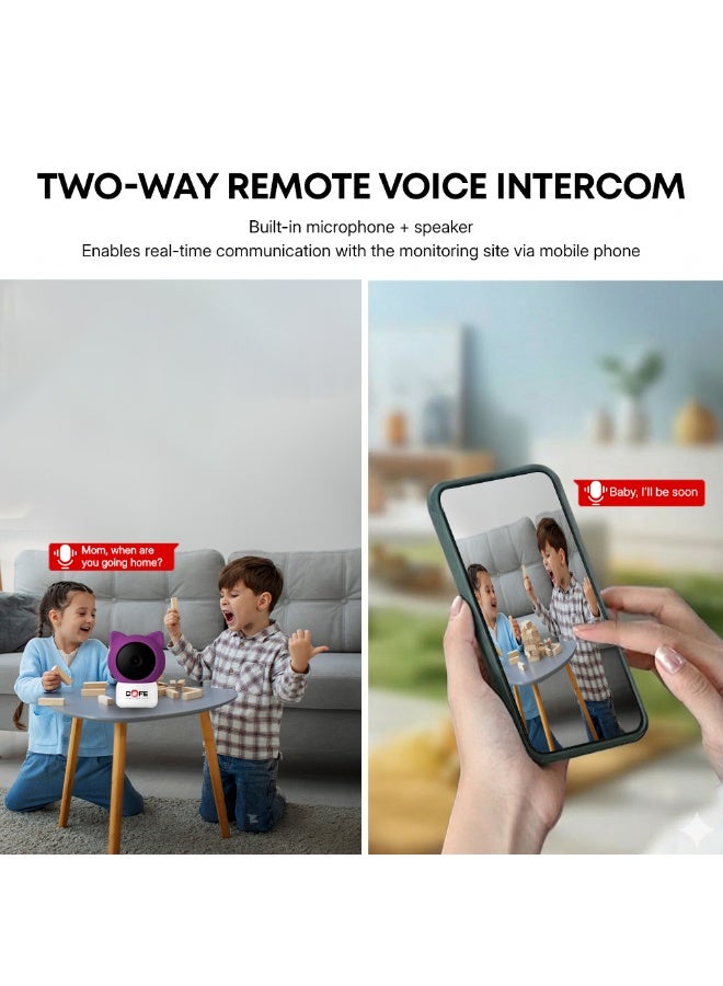 COFE Baby Camera, 3MP 2K CCTV Camera for Home, Indoor Camera, WiFi Camera, Supports Cry Detection, Baby Motion, Feeding Alarms, Night Vision, Two-way Talk, Customizable & Multiple Lullabies to play - Image 5