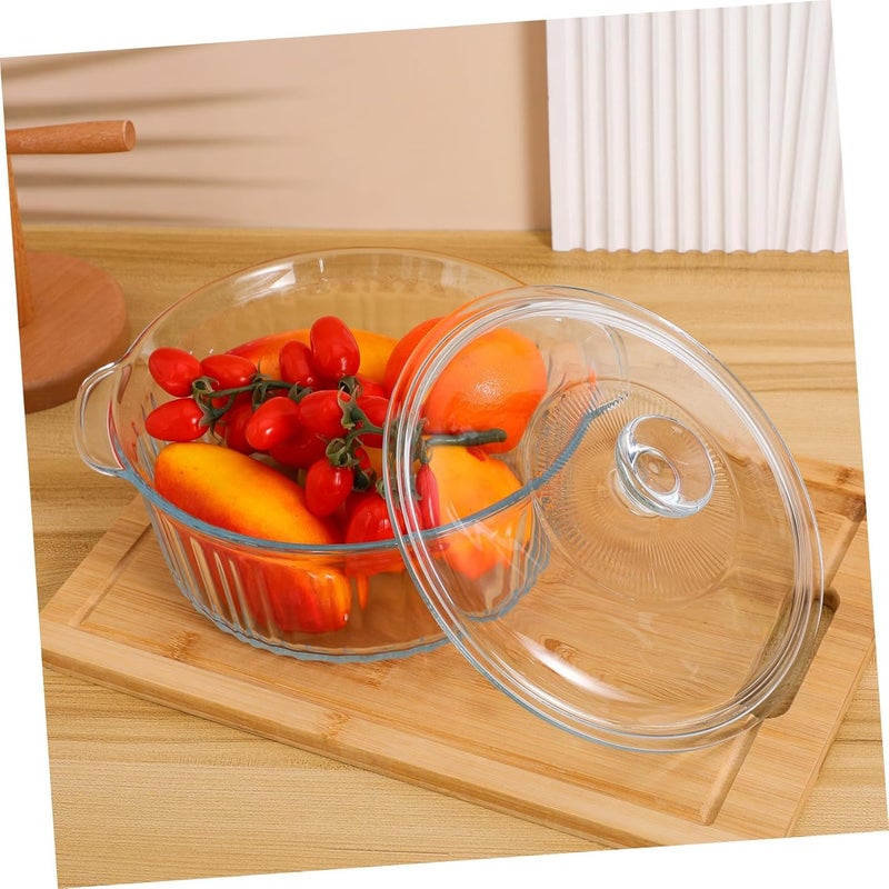 Glass Casserole Clear Pots for Cooking Clear Simmer Pot for Stove Baking Dishes for Oven Big Pots for Cooking Serving Bowls with Lids Glass Pot High Borosilicate Glass Transparent - Image 5