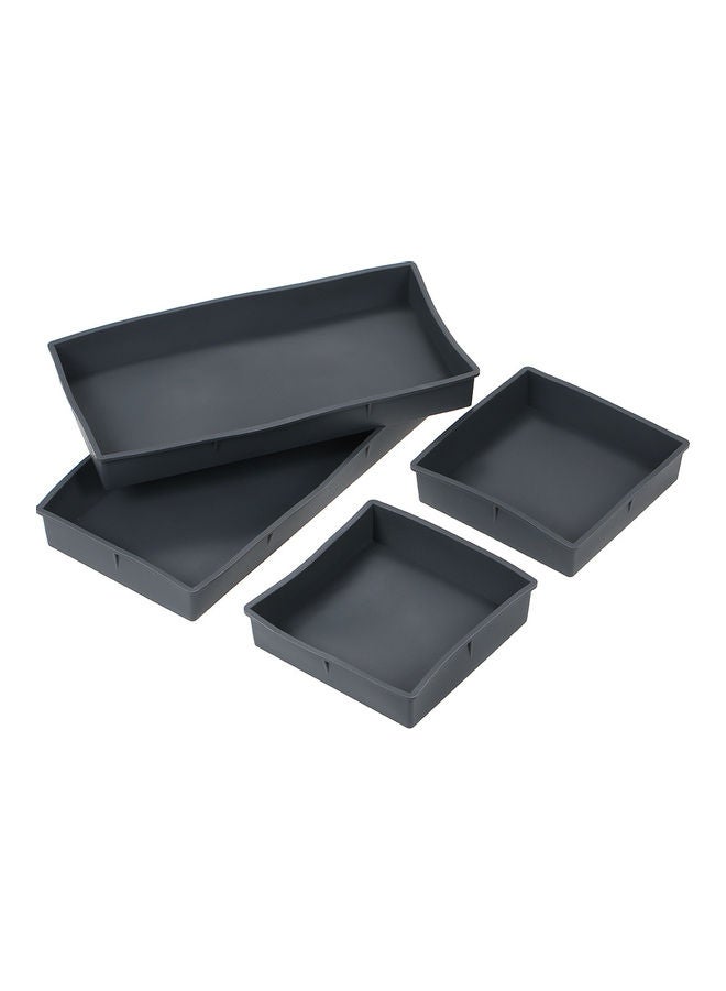 NIBEMINENT 2 Piece Rectangular | Square Silicone Bread Cake Baking Trays multicolour 0.304kg  - Image 1