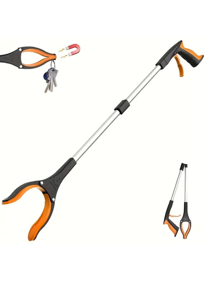Blue Foldable 32 Inch Grab Tool with 4 Inch Wide Claw and Magnetic Tip for Elderly Use - Image 4
