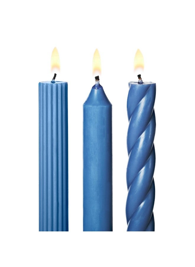 ILLUME Beautifully Done Unscented Assorted Candle Tapers 3-Pack, Cerulean Blue - Image 3