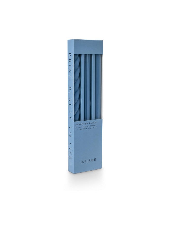 ILLUME Beautifully Done Unscented Assorted Candle Tapers 3-Pack, Cerulean Blue - Image 1