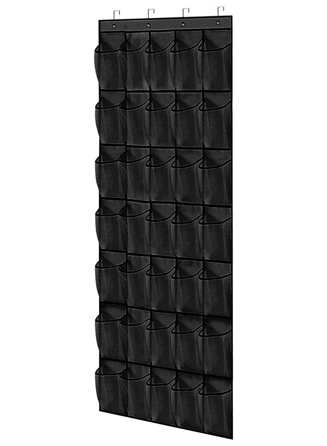 Newnessai 35 Pocket Black Over the Door Shoe Organizer, Reusable Breathable Large Mesh Bag Men's & Women's Sneaker Organizer, for Hanging Shoe - Image 1