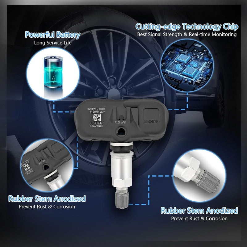 POHILA TPMS Sensor 4-Pack for Honda Accord, CR-V, and Fit - 315MHz Replacement - Image 4