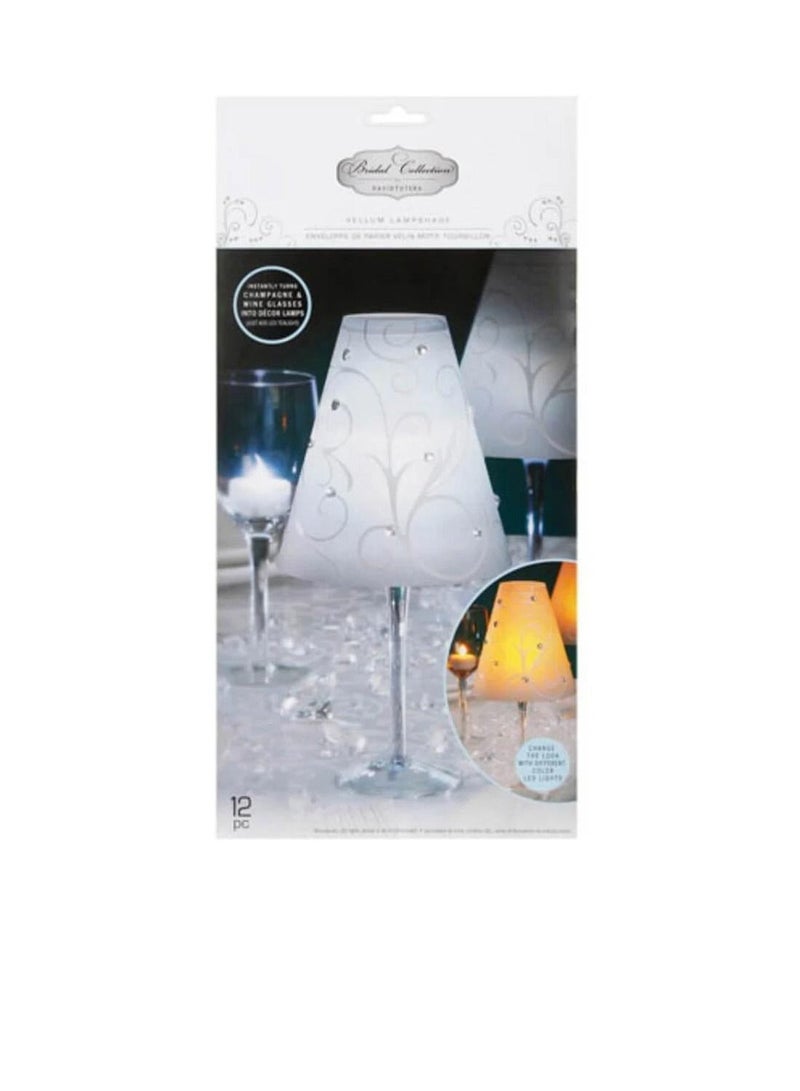 ديفيد توتيرا David Tutera Vellum عاكس الضوء طباعة دوامة معتم / أبيض 12 قطعة - Image 1