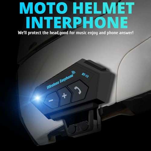 Cubonic BT12 On-Ear Helmet Wireless Dual Earphone Bluetooth Calling and Music with Mic, (Support iOS & Andriod) Headset Compatible with Almost All Kinds of Helmets - Image 3