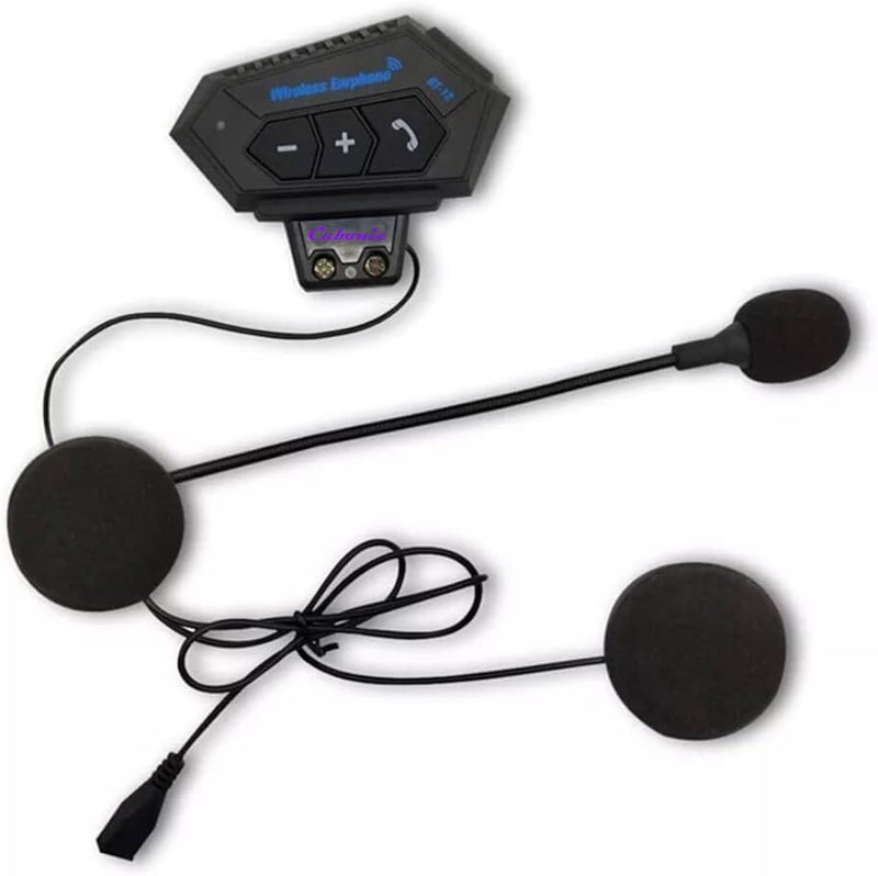 Cubonic BT12 On-Ear Helmet Wireless Dual Earphone Bluetooth Calling and Music with Mic, (Support iOS & Andriod) Headset Compatible with Almost All Kinds of Helmets - Image 1