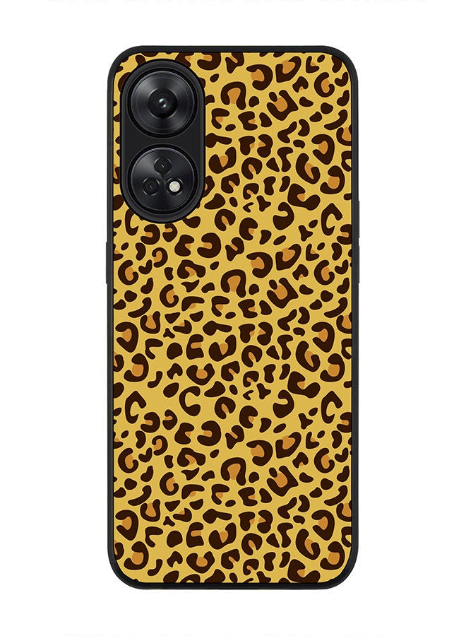 Stylizedd Rugged Black edge case for Reno 8T 4G Slim fit Soft Case Flexible Rubber Edges Anti Drop TPU Gel Thin Cover - Leopard Skin Print - Image 1