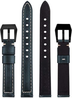Bikson Big Clip Leather Band with Black Stainless Steel Buckle and Quick Release Pins For Huawei GT2 / GT - Royal Blue 