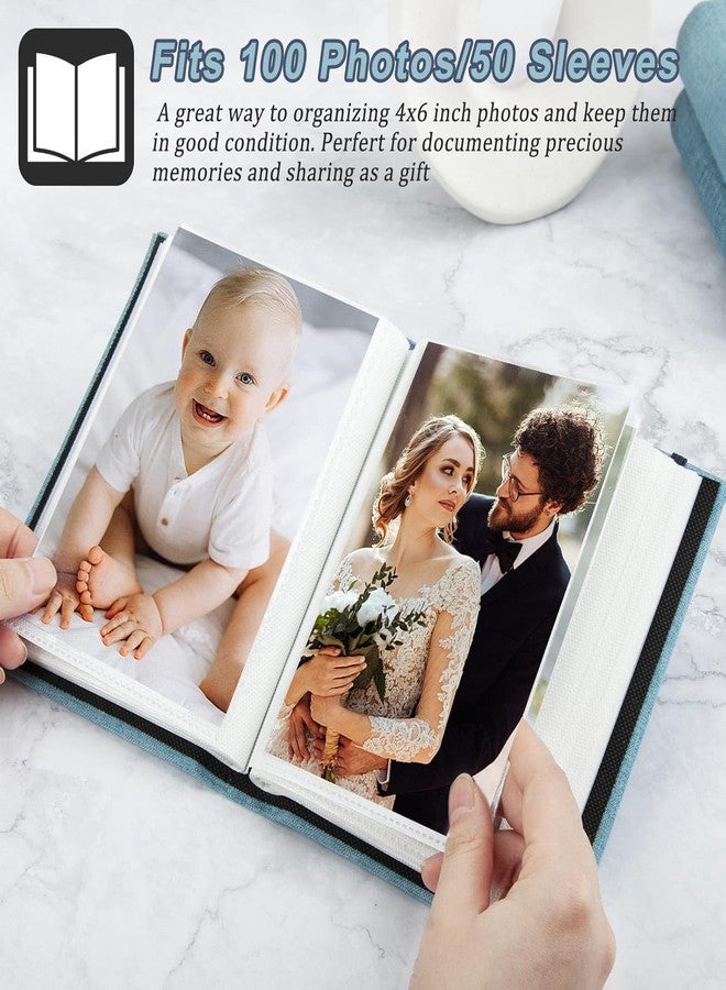 EVEN Photo Album Book, Album for photos collection, 4 inch x 6 inch (10 x 15 Cm) size Photo collection album with taxture and design on Cover (100 PHOTO SPACE, YOU & ME), Medium, blue, white - Image 3