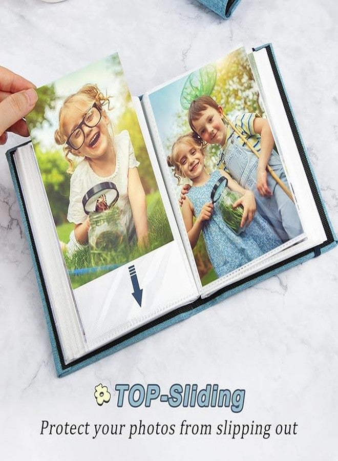 EVEN Photo Album Book, Album for photos collection, 4 inch x 6 inch (10 x 15 Cm) size Photo collection album with taxture and design on Cover (100 PHOTO SPACE, YOU & ME), Medium, blue, white - Image 2