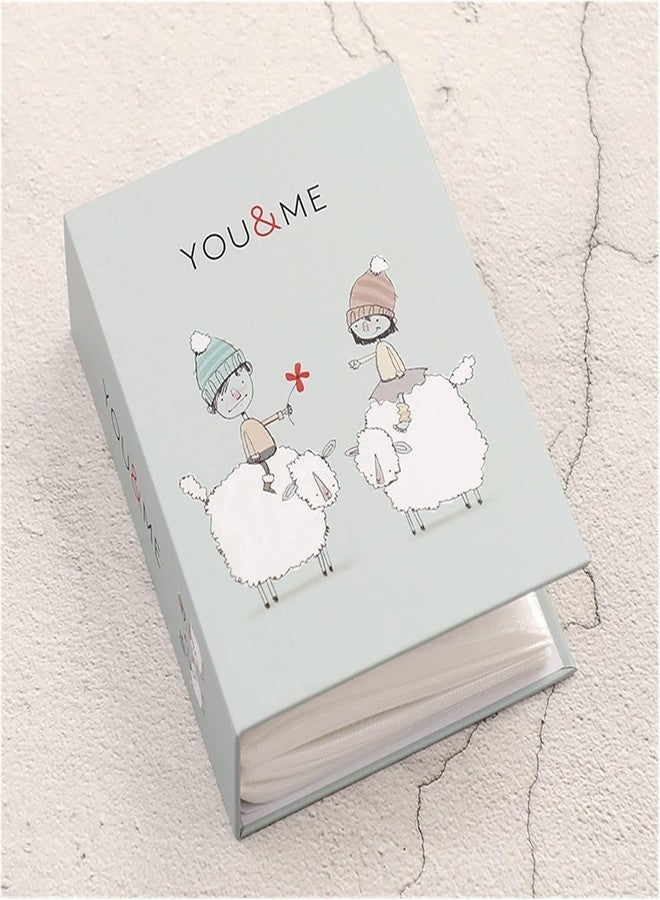 EVEN Photo Album Book, Album for photos collection, 4 inch x 6 inch (10 x 15 Cm) size Photo collection album with taxture and design on Cover (100 PHOTO SPACE, YOU & ME), Medium, blue, white - Image 1