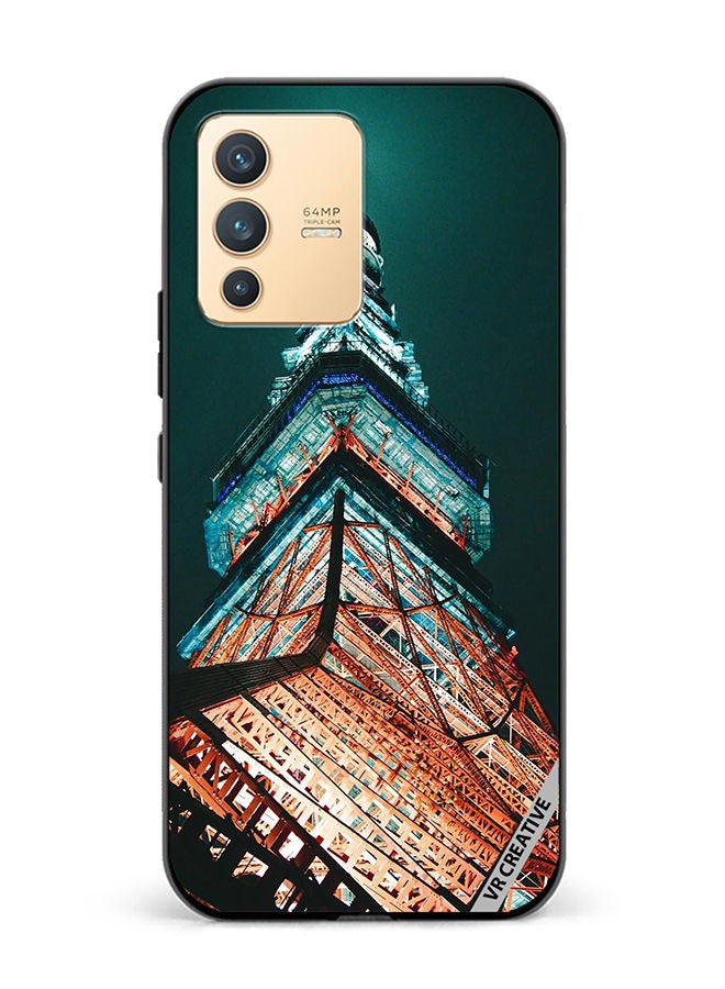 VR CREATIVE Protective Case Cover For Vivo V23 5G Tokyo Tower Design Multicolour - Image 1