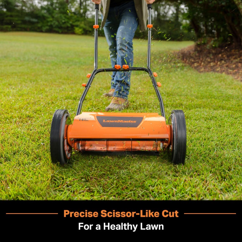 LawnMaster LMRM1401 Push Reel Lawn Mower 14-Inch 5-Blade - Image 2