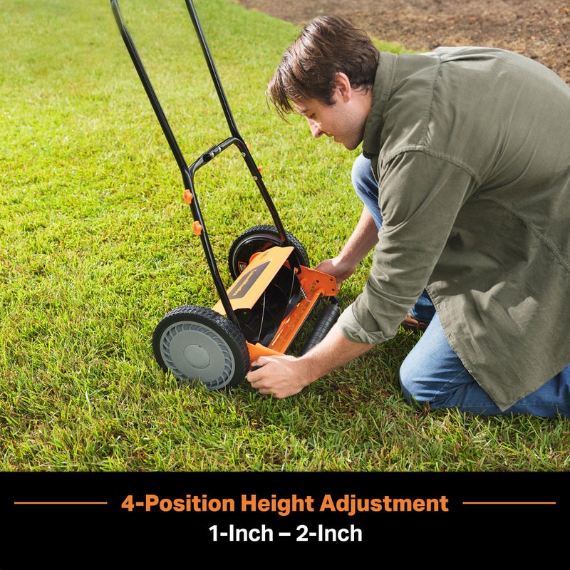 LawnMaster LMRM1401 Push Reel Lawn Mower 14-Inch 5-Blade - Image 4