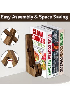 Arabest Cookbook Stand, Handmade Wooden Cookbook Holder, Recipe Book Holder for Display Stand, Farmhouse Cook Book Stand for Cooking, Cookbook and Recipe Holder for Kitchen Counter  - Image 4