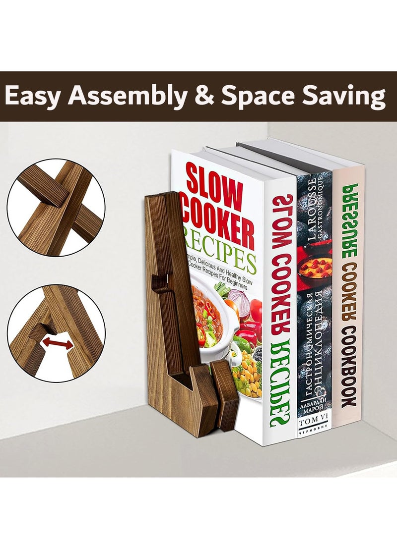 Arabest - Cookbook Stand, Handmade Wooden Cookbook Holder, Recipe Book Holder for Display Stand, Farmhouse Cook Book Stand for Cooking, Cookbook and Recipe Holder for Kitchen Counter - Image 1