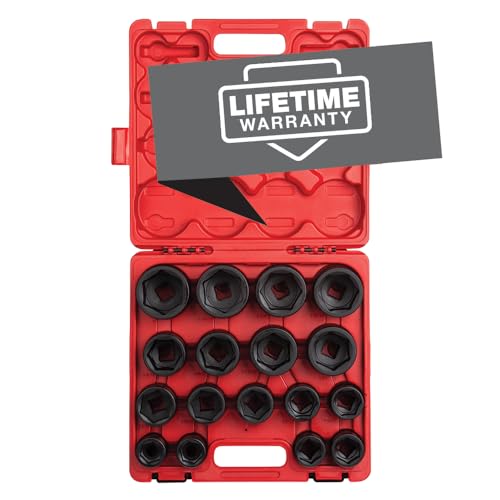 SUNEX TOOLS 4683, 3/4 Inch Drive Heavy Duty Impact Socket Set, 17-Piece, SAE, 1"-2", Cr-Mo Alloy Steel, Radius Corner Design, Dual Size Markings, Heavy Duty Storage Case - Image 1