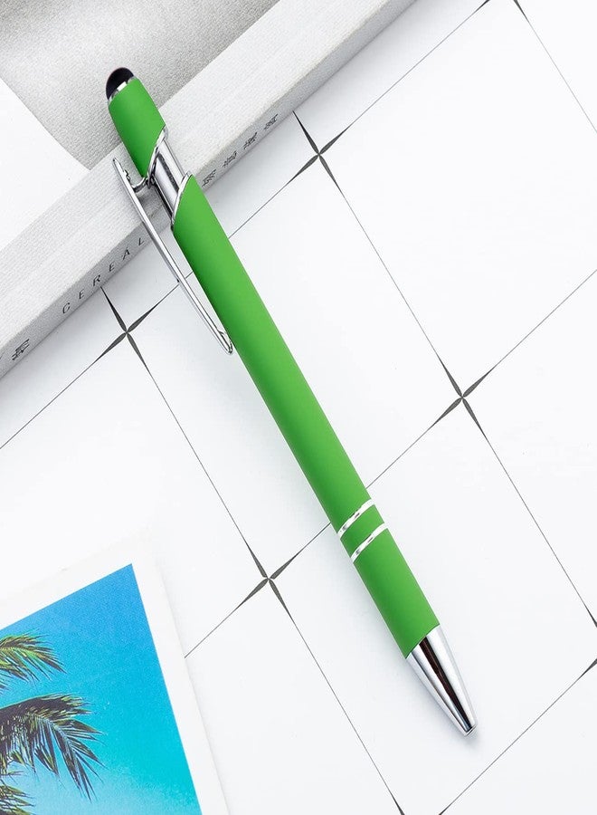 PASISIBICK 12 Pieces Green Ballpoint Pen with Stylus Tip, 2 in 1 Stylus Stylish Pen, Metal Stylus Pen for Touch Screens, Black Ink, 1.0 mm Medium Point.(12 PCS Green) - Image 5