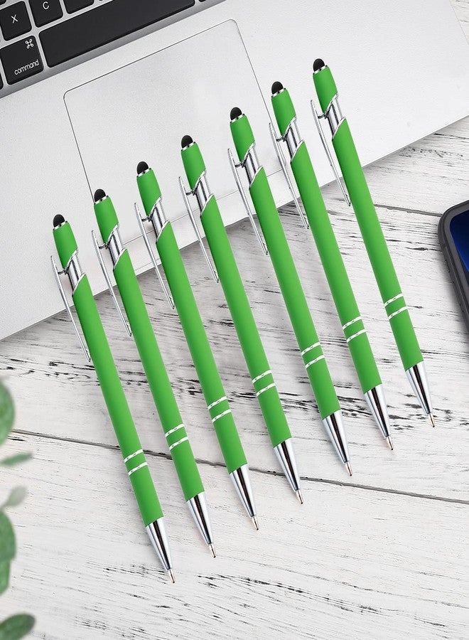 PASISIBICK 12 Pieces Green Ballpoint Pen with Stylus Tip, 2 in 1 Stylus Stylish Pen, Metal Stylus Pen for Touch Screens, Black Ink, 1.0 mm Medium Point.(12 PCS Green) - Image 3