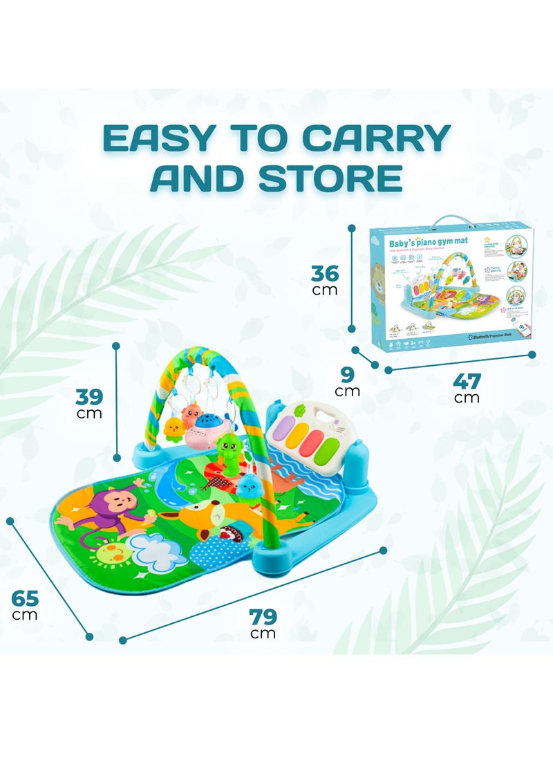 UniTrain Baby Play Mat and Gym  - Tummy Time Baby Activity Center and Piano with Sensory Hanging Play Toys - Play Gym with Music and Lights - Baby Essential Stuff for Infant Boy and Girl  - Image 5