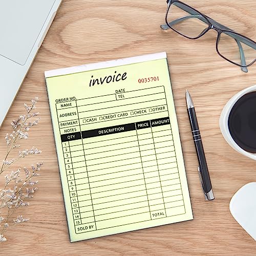 Homvle 2 Pack Invoice Receipt Book with Carbon Copies 8.3x5.5 Inches, 2-Part Carbonless Sales Invoice Book for Small Boutique Business, 50 Sets(invoice) - Image 3