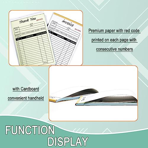 Homvle 2 Pack Invoice Receipt Book with Carbon Copies 8.3x5.5 Inches, 2-Part Carbonless Sales Invoice Book for Small Boutique Business, 50 Sets(invoice) - Image 4