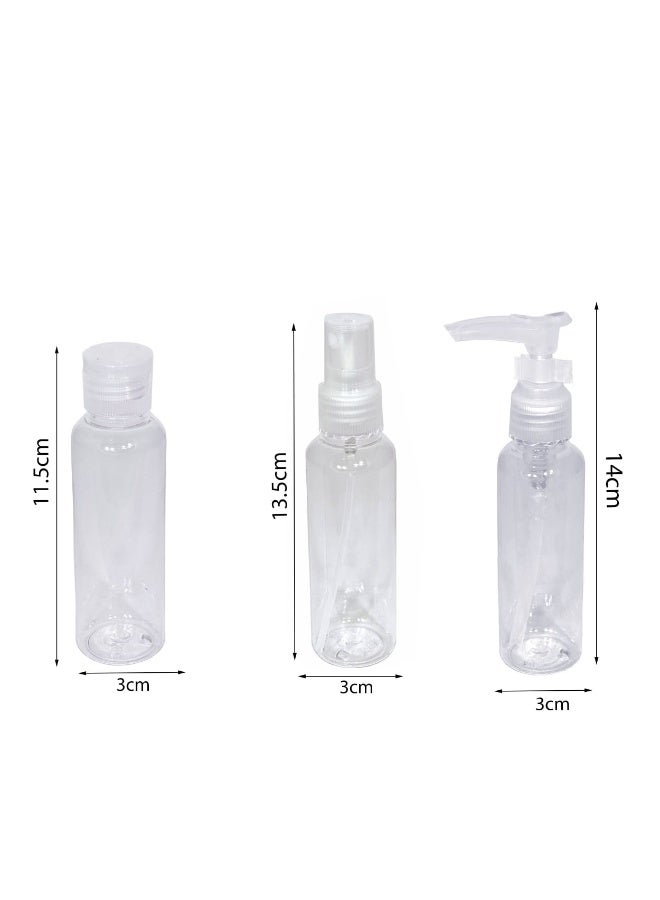 6-Piece Eco-Friendly Travel Bottle Set (Clear) - Image 3