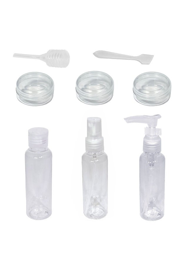 6-Piece Eco-Friendly Travel Bottle Set (Clear) - Image 1