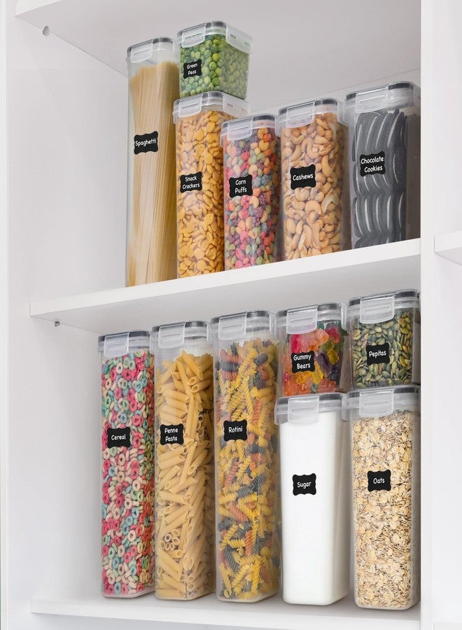 Freshware Kitchen Storage Containers with Lids, 48 PCS Airtight Food Storage Containers, Plastic Kitchen Containers, Pantry Containers for Cereal, Dry Food, Includes Labels, Marker & Measuring Spoons - Image 3