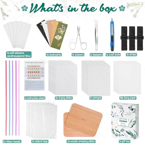 Suziko Professional Flower Press Kit 6 Layers 6.3 x 8.3 inch, Flower Pressing Kit for Adults Kids, Leaf Press,Great Gift for Any Occasion - Image 2