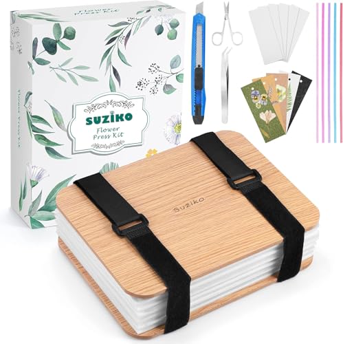 Suziko Professional Flower Press Kit 6 Layers 6.3 x 8.3 inch, Flower Pressing Kit for Adults Kids, Leaf Press,Great Gift for Any Occasion - Image 1
