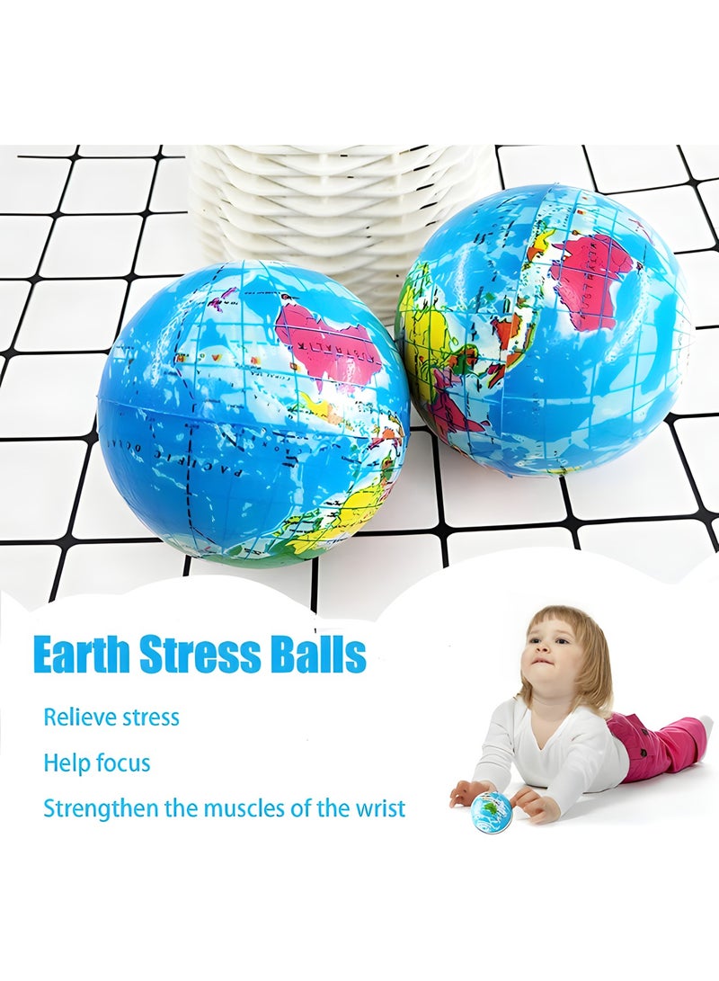 MAGIC VAULT 24 PCS Globe Squeeze Balls,2.5 Inch Globe Bouncy Ball Earth Squishy Ball,Mini Foam Globe Squeeze Stress Balls  - Image 5