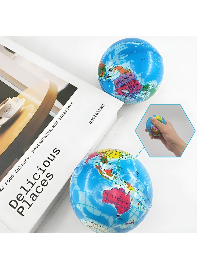 MAGIC VAULT 24 PCS Globe Squeeze Balls,2.5 Inch Globe Bouncy Ball Earth Squishy Ball,Mini Foam Globe Squeeze Stress Balls  - Image 4