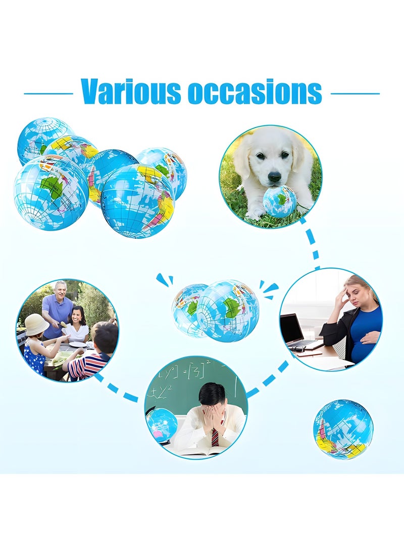 MAGIC VAULT 24 PCS Globe Squeeze Balls,2.5 Inch Globe Bouncy Ball Earth Squishy Ball,Mini Foam Globe Squeeze Stress Balls  - Image 2