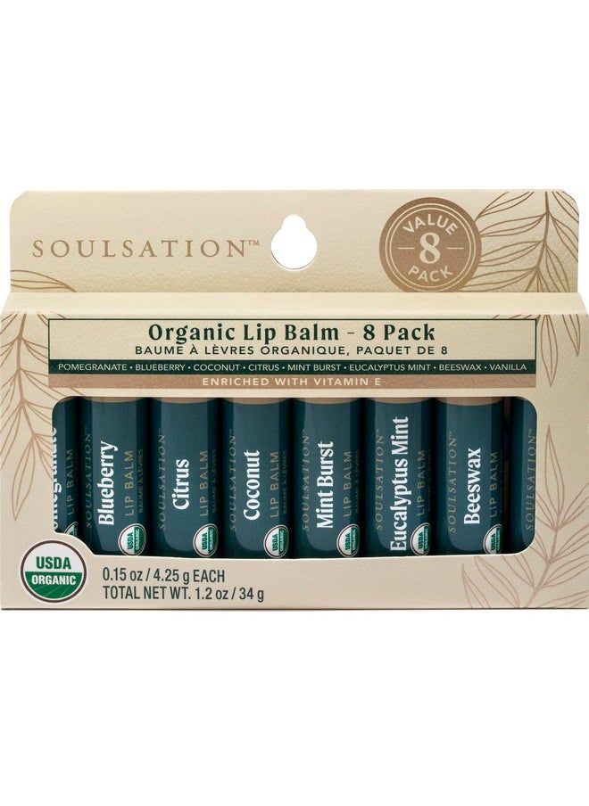 SOULSATION - Soulsation Organic Lip Balm Set, 8 Flavors - Moisturizing for Cracked & Dry Lips - Image 1